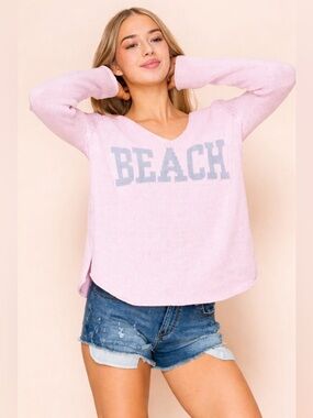 Women's Blush Pink “Beach” Sweater
